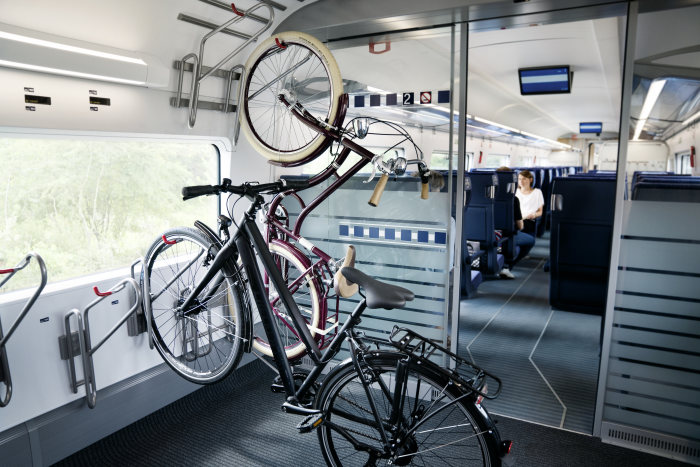 Ansicht des Bereiches für den Transport von Fahrrädern im ICE 4 Baureihe 412