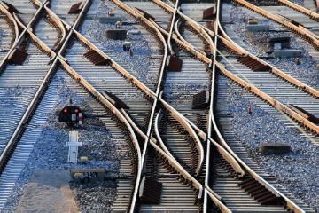 Switches and crossovers at Nuremberg marshalling yard