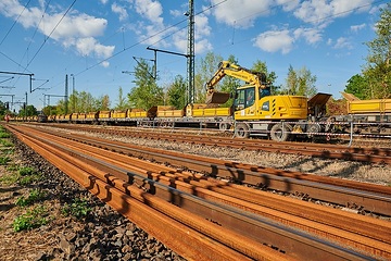 Gleisbauarbeiten auf der Riedbahn bei Riedstadt - Goddelau