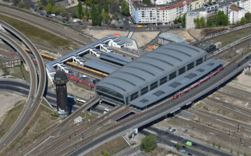 Berlin Ostkreuz Bahnhof - Luftaufnahme